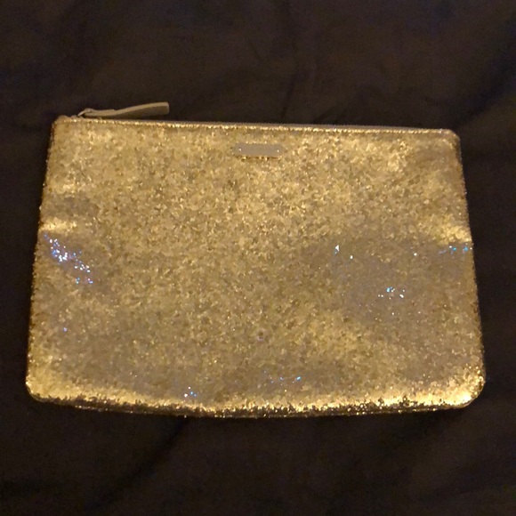 Kate Spade Gold Glitter Zipper Clutch - Picture 1 of 5